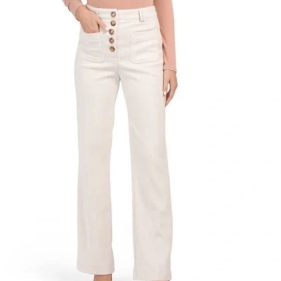 House of Harlow Elegant Cream High-Waisted corduroy Pants size 4 - Picture 13 of 13